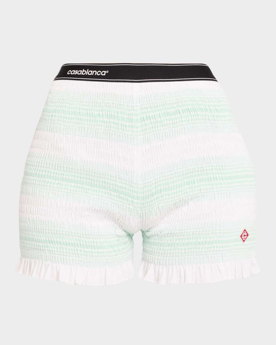 Stripe Shirred Shorts